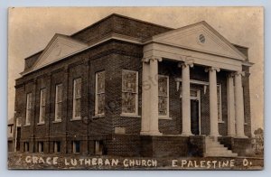 J87/ East Palestine Ohio RPPC Postcard c1910 Grace Lutheran Church 858