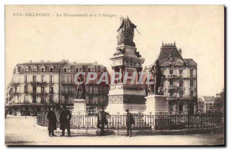 Old Postcard Belfort Monument of the 3 Seats