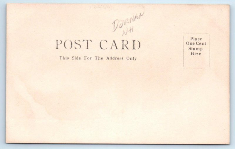 2 RPPC Postcards DURHAM, NH ~ Thompson Hall NEW HAMPSHIRE COLLEGE Nesmith Hall