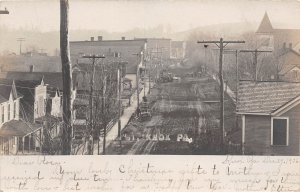 Knox Pennsylvania Main Street, Real Photo Vintage Postcard U8078