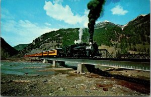 Trains Silverton Narrow Gauge Passenger Train  Crossing New Bridge In Elk Park