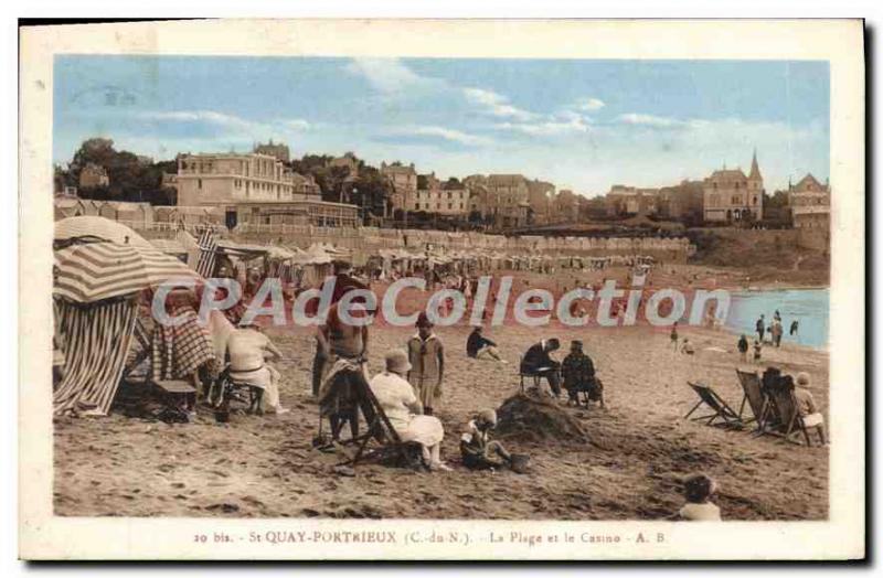 Old Postcard SAINT-QUAY-PORTRIEUX Casino Beach