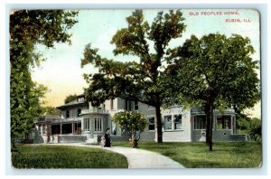 1908 Old People's Home Elgin Illinois Roselle Posted Antique Postcard 