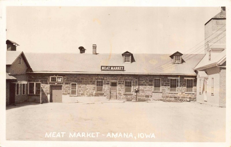 Real Photo Postcard Meat Market in Middle Amana, Iowa~124830