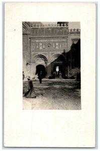 c1940's View of Chapel Entrance Egypt Vintage Unposted RPPC Photo Postcard