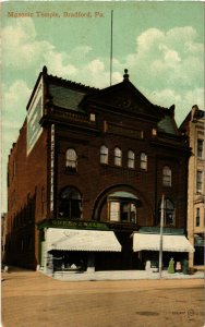 PC CPA FREEMASONRY, MASONIC TEMPLE, BRADFORD, PA, Vintage Postcard (b13863)