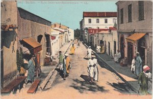 Algeria Blida tipical street scene 1936 postcard