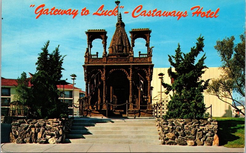 Gateway Luck Castaways Hotel Las Vegas Nevada NV Postcard VTG UNP Plastichrome 