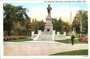 Postcard MONUMENT SCENE Toledo Ohio OH AJ2250