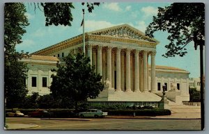 Postcard Washington DC c1960s United States Supreme Court Old Cars