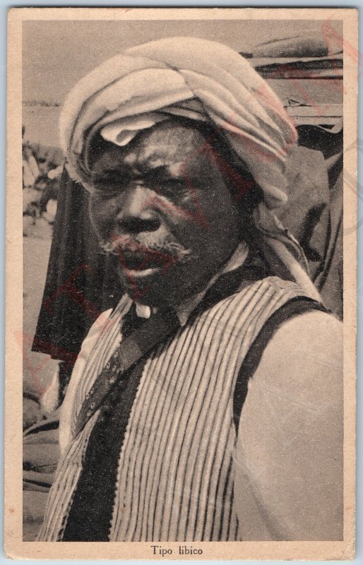 c1930s Libya Native Ugly Old Man Litho Photo Arab Dude Dalle Nogare Armetti A191