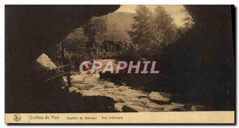 Old Postcard Han Caves Abyss Belvaux Inside view