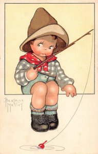 Children Boy Fishing Fisherman Art Beatrice Mallet postcard  B930