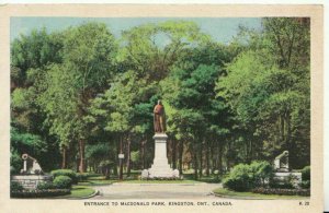 Canada Postcard - Entrance To MacDonald Park - Kingston - Ontario - Ref TZ7996