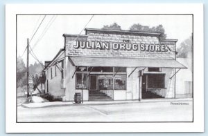 JULIAN, California CA~ JULIAN DRUG STORE Peter Morris Art 4x6 Modern Postcard