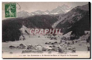 Old Postcard Les Contamines St Gervais les Bains and the Aiguille de Bionnassay