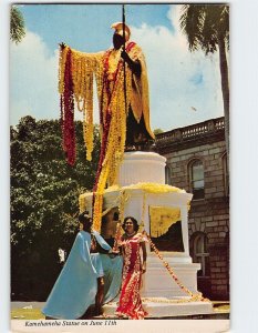 Postcard Kamehameha Statue, Honolulu, Hawaii