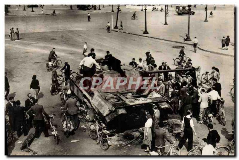 Postcard Modern German Army Tank destroyed Place Concorde Paris Tank