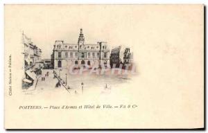 Old Postcard Poitiers Place d & # 39Armes and Hotel de Ville