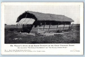 c1920 Mr. Wright Study On His Ranch Tecolote The Great Colorado Desert Postcard