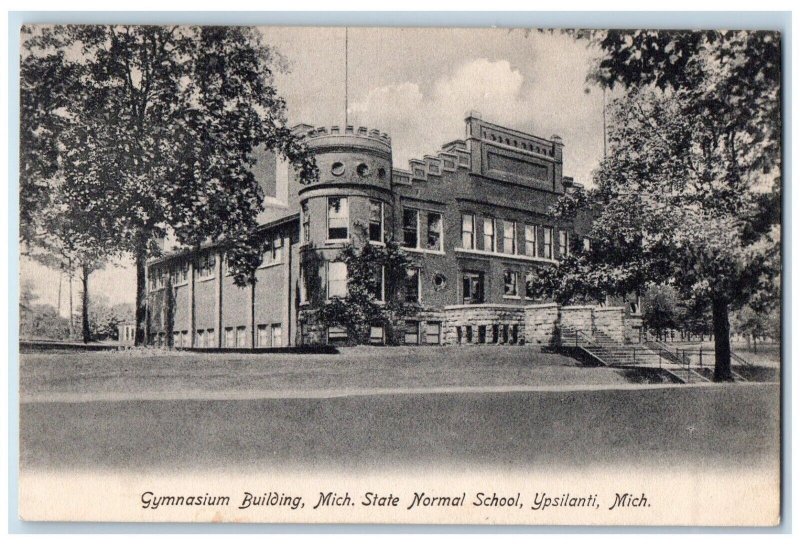 1910 Gymnasium Building Michigan State Normal School Ypsilanti Michigan Postcard