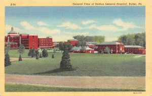 BUTLER, PA Pennsylvania   DESHON GENERAL HOSPITAL   c1940's Linen Postcard