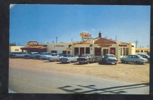 HOLBROOK ARIZONA THE MOTORAUNT RESTAURANT ROUTE 66 ADVERTISING POSTCARD CARS