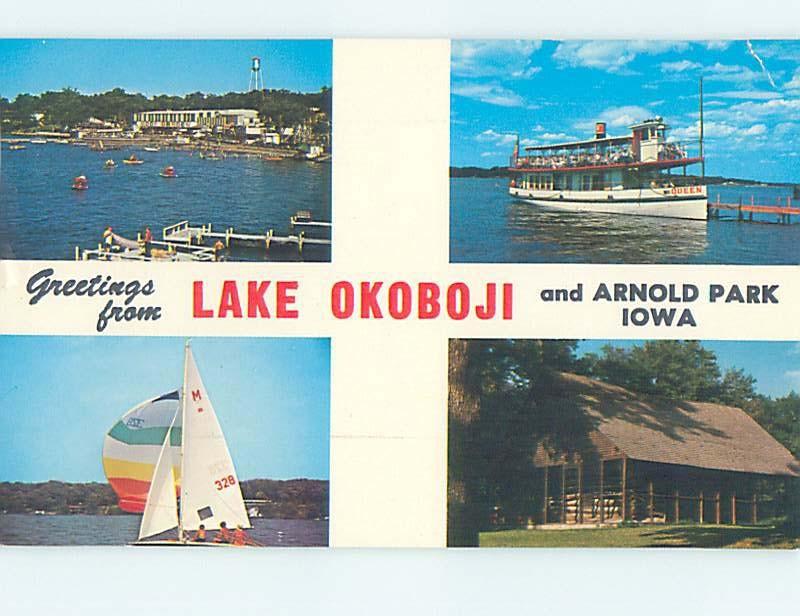 Pre-1980 PARK SCENE Arnolds Park - Near Spirit Lake Iowa IA hk6756