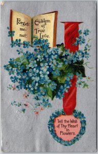 1910's Forget-Me-Nots Flowers Tell The Wish Of Thy Heart Posted Postcard