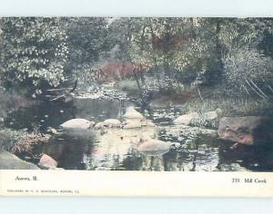 Pre-1907 WATER SCENE Aurora Illinois IL A0815