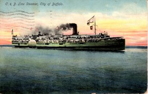 New York - The C. & B. Line Steamer - City Of Buffalo - in 1908