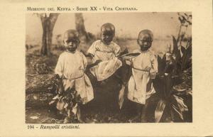 kenya, Rampolli Cristiani, Young Christians (1920s) Italian Mission Postcard 