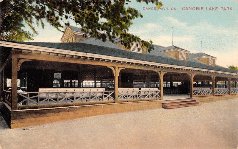 Canobie Lake New Hampshire~Open Air Dance Pavilion~Parcel Check~1908 Postcard 