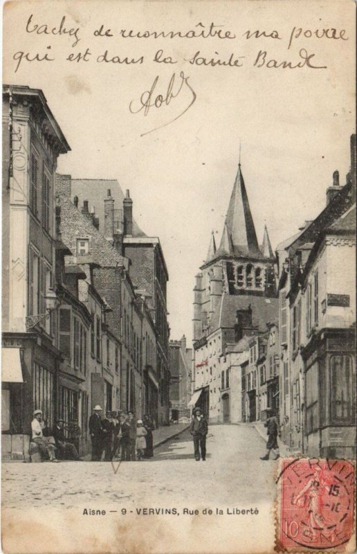 CPA AISNE VERVINS rue de la liberte (158310)