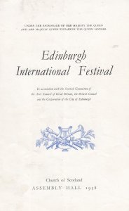 The Edinburgh Festival 1958 & St Matthew Passion Religious 2x Theatre Program...