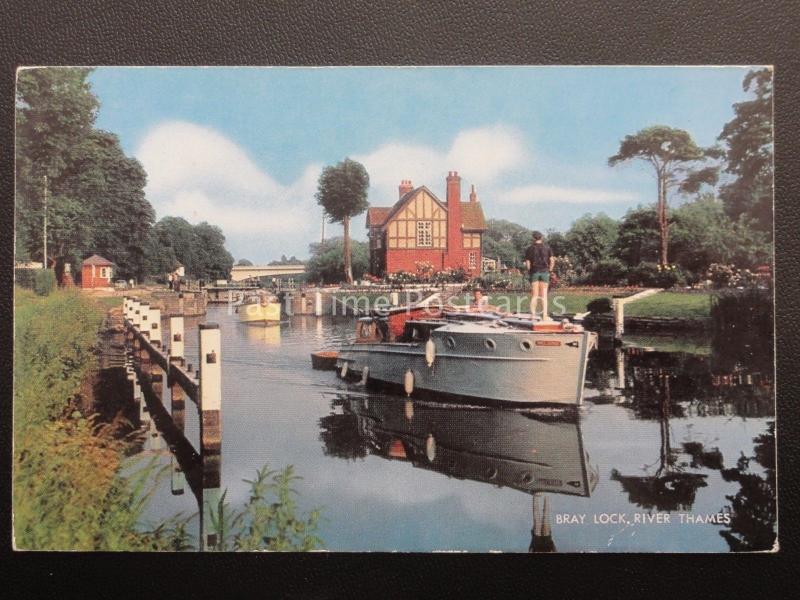 Berkshire BRAY LOCK on River Thames c1970's by J Salmon