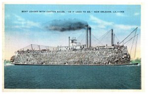 Water Front and Business Section in Wheeling, West Virginia Ship Postcard