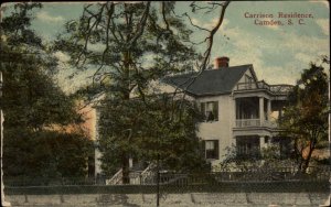 Camden South Carolina SC Carrison Residence c1910 Postcard