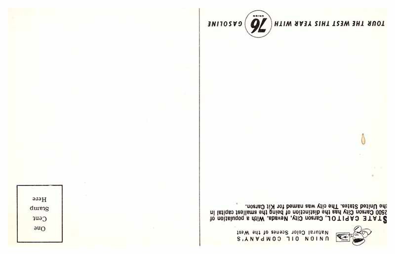 Postcard BUILDING SCENE Carson City Nevada NV AR8849