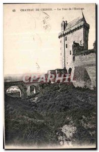 Old Postcard Chateau de Chinon Clock Tower