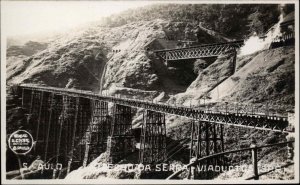 Sao Paulo Brazil Trestle Aqueduct da Serra Velha SPR Real Photo Postcard #2