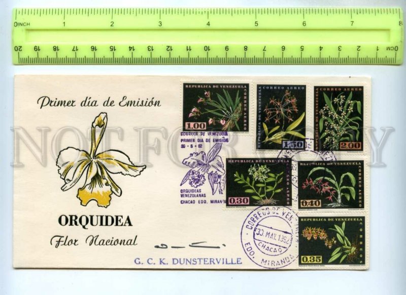 476929 1962 year FDCs Venezuela orchids