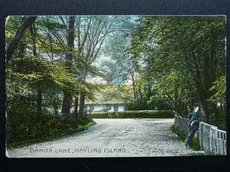 Hampshire Portsmouth HAYLING ISLAND Manor Lane - Old Postcard by Lawrence Series