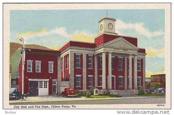 City Hall and Fire Department, Clifton Forge, Virginia, 1910-1920s