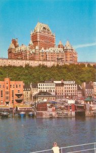 Quebec Canada Chateau Frontenac Hotel, Waterfront View Chrome Postcard
