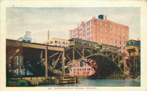 Chicago Illinois Metropolitan Bridge Trolley Phillips 1908 Trolley Postcard 7014