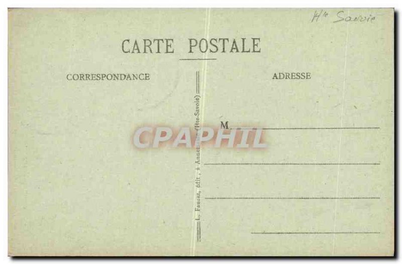 Old Postcard La Roche sur Foron La Fontaine benite and chemind e Cross