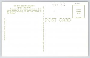 State View~City County Building Casper Wyoming~Vintage Postcard
