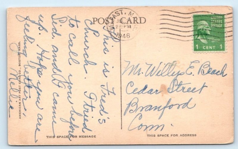 First Church - Belfast MAINE Postcard