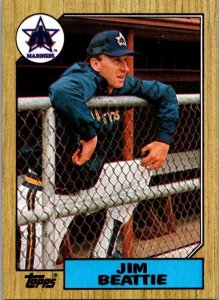 1987 Topps Baseball Card Jim Beattie Seattle Mariners sk3321